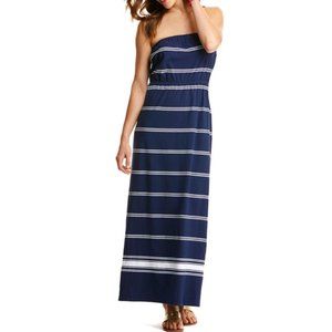 NWT Vineyard Vines Navy Striped Maxi Dress